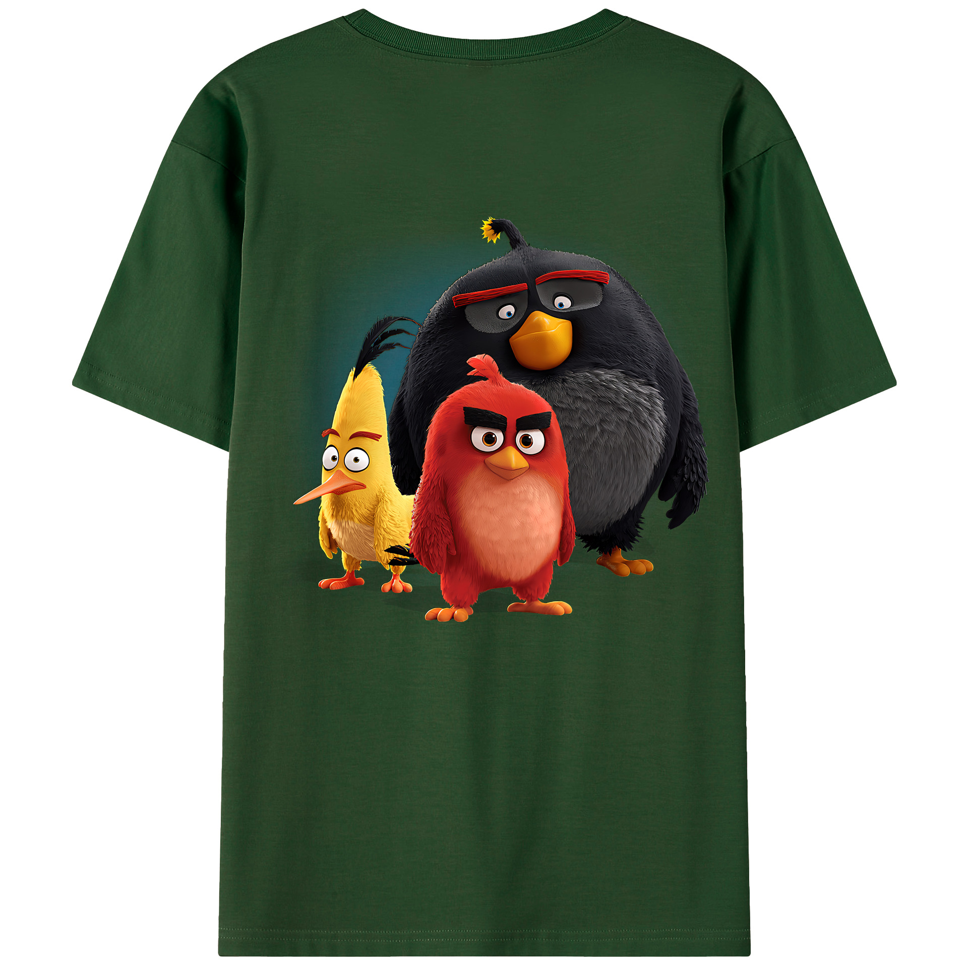 （画像用） Angry Birds アングリーバード 綿100％半袖Tシャツ（背面プリント）